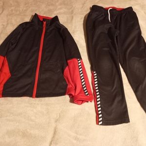 Athletic works track suit ,black,red,white,size 6-7 boy.
